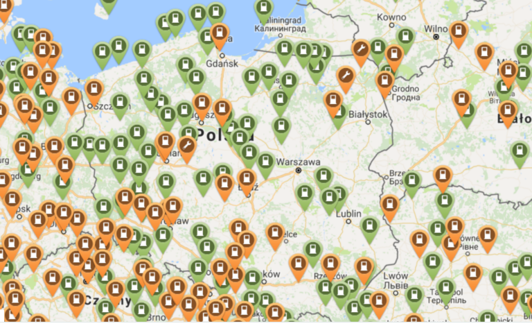 mapa stacji Polska