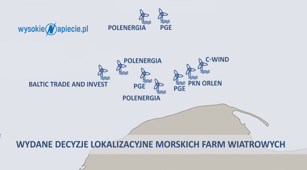Decyzje lokalizacyjne farm wiatrowych w polskiej strefie Farmy wiatrowe na Bałtyku
