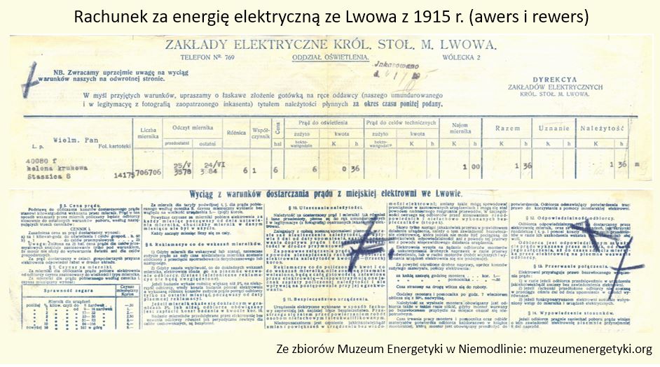 energetyka 1918 2018 rachunek lwow 1915