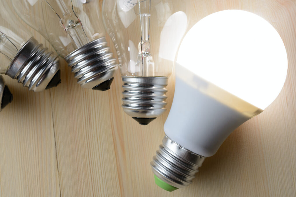 LED and incandescent lamps