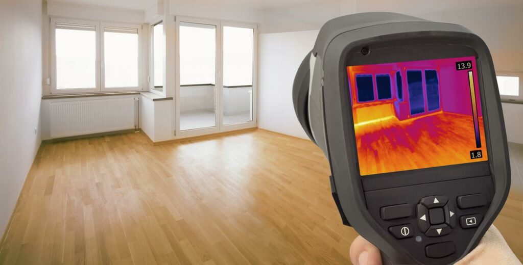 Thermal Image of Heat Leak thru Windows
