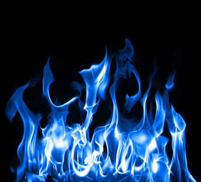 Beautiful stop-motion photo of blue flames