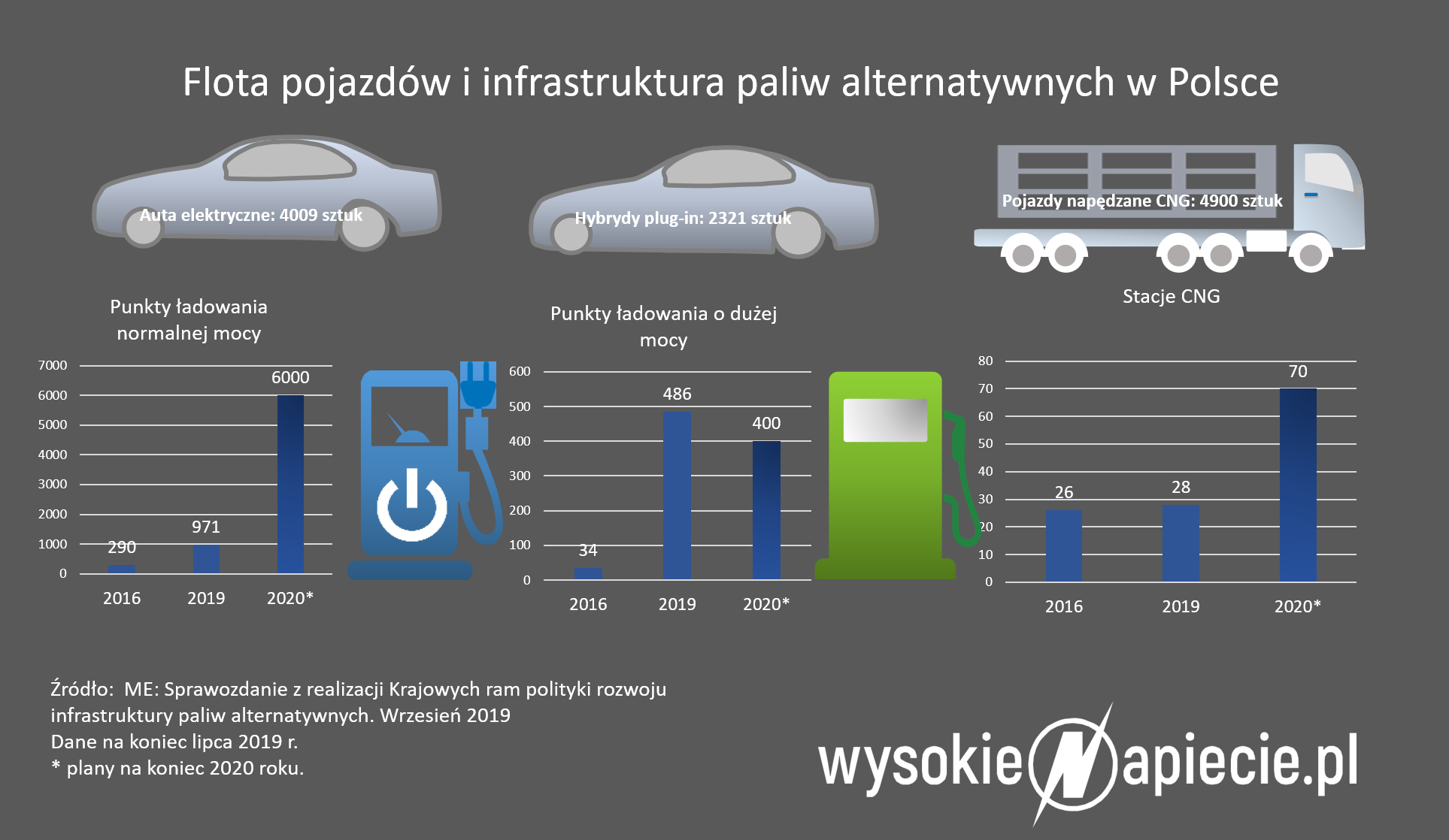 Infrastruktura paliw alternatywnych i flota pojazdów Auta elektryczne stacje CNG