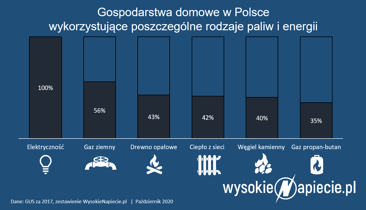 Paliwa i energia w gospodarstwach rynek cieplo ogrzewanie wegiel gaz biomasa
