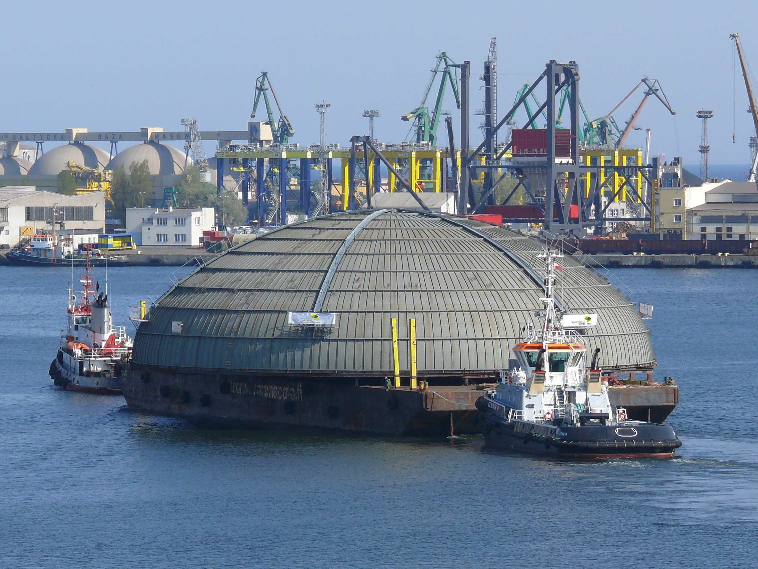 Energomontaż Północ Gdynia – wysyłka kopuły reaktora Olkiliuoto 3 z Gdynii do Finlandii