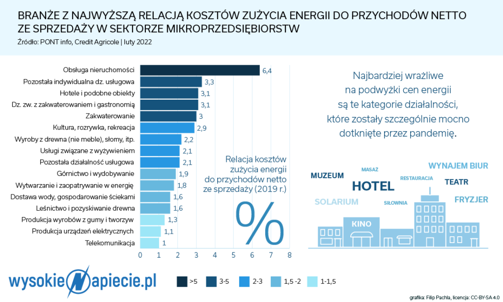 Relacja kosztów zużycia energii do przychodów