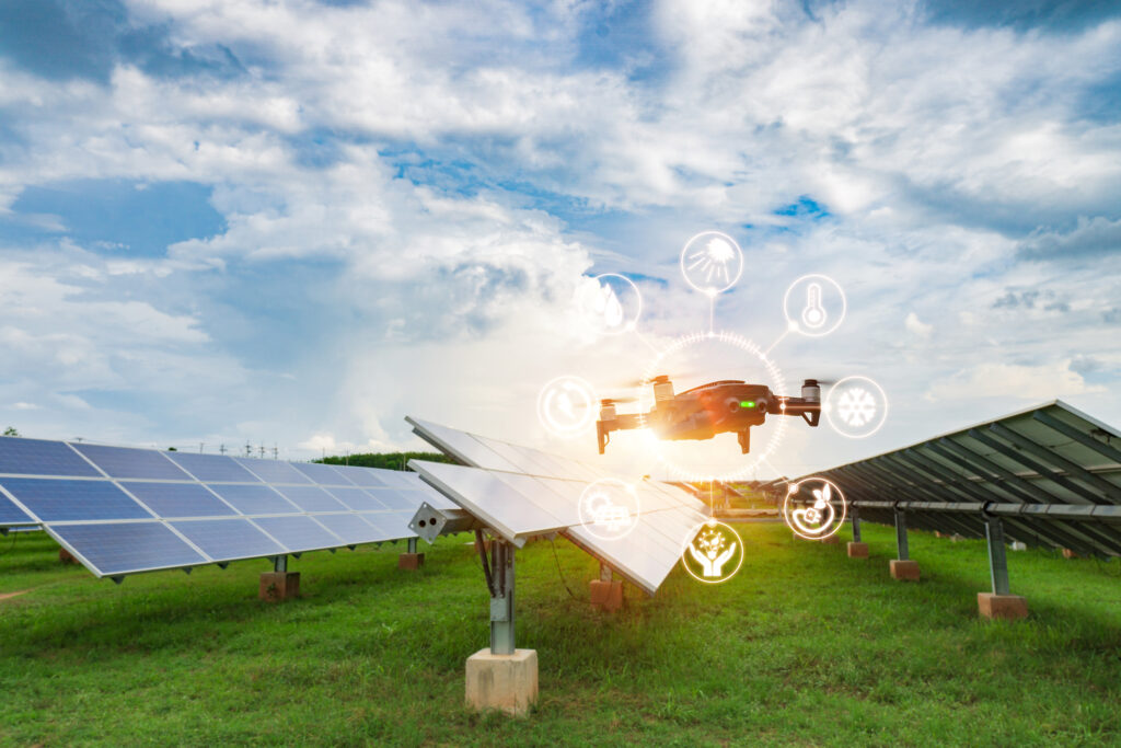 Engineers use the IR Scanner installed on the drone for use in f