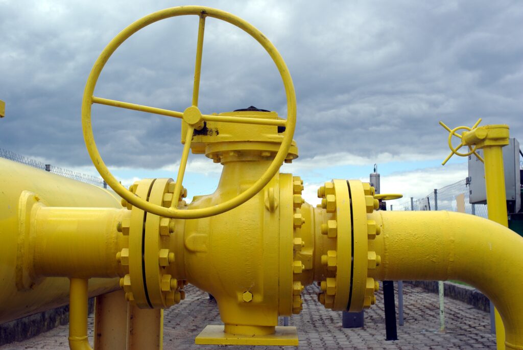 yellow pipes and valve