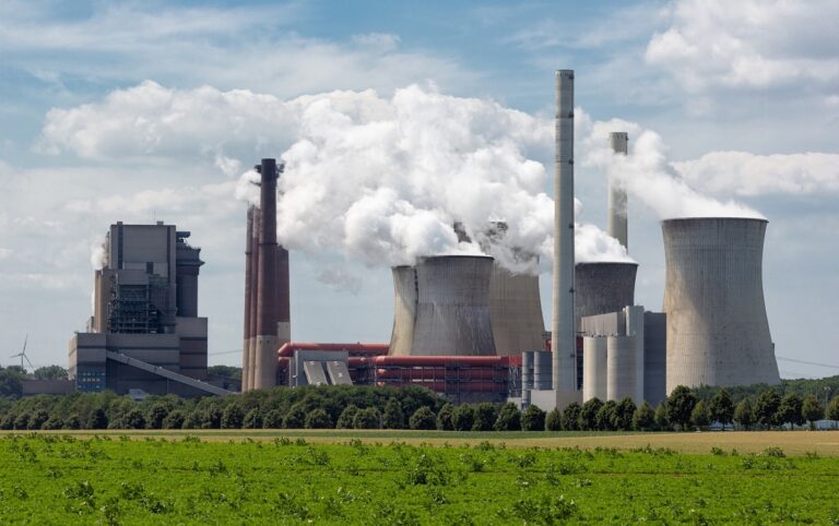 Coal-fired power plant near lignite mine Garzweiler in Germany