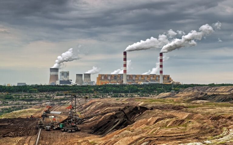 Open pit mine and power plant. HDR – high dynamic range