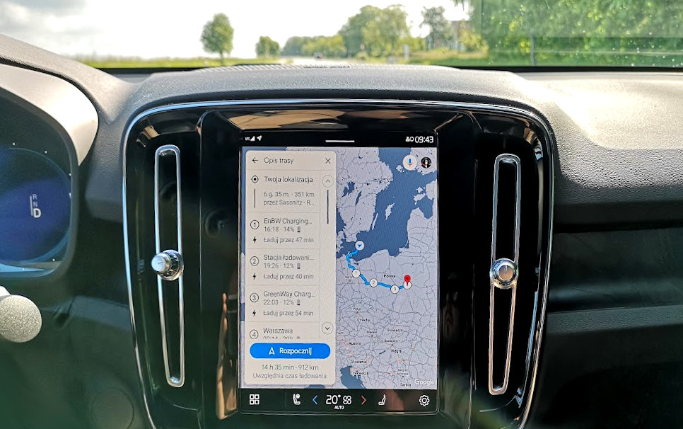 volvo google maps rout planer