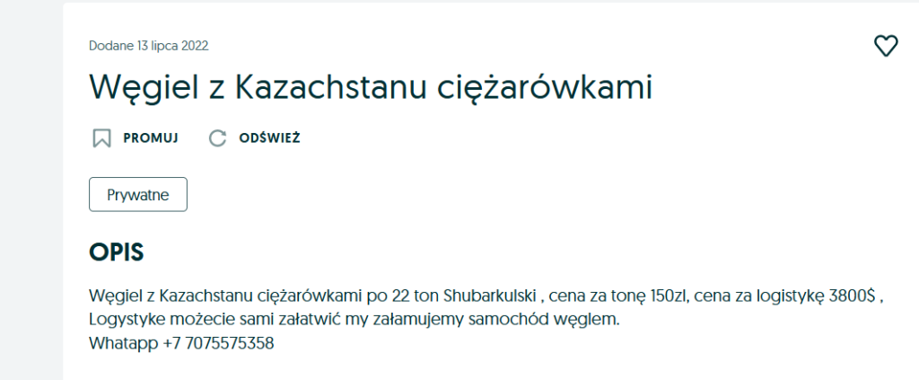 wegiel kazachstan