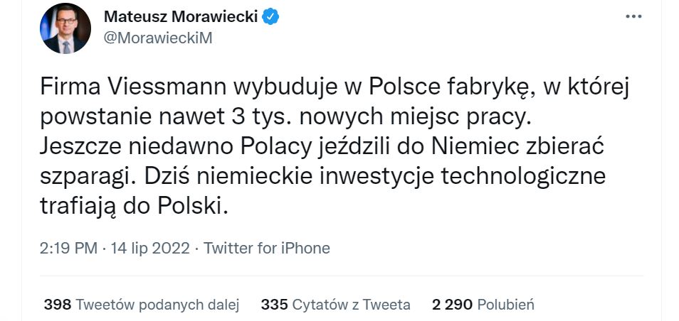 Morawiecki twitter pompy ciepła