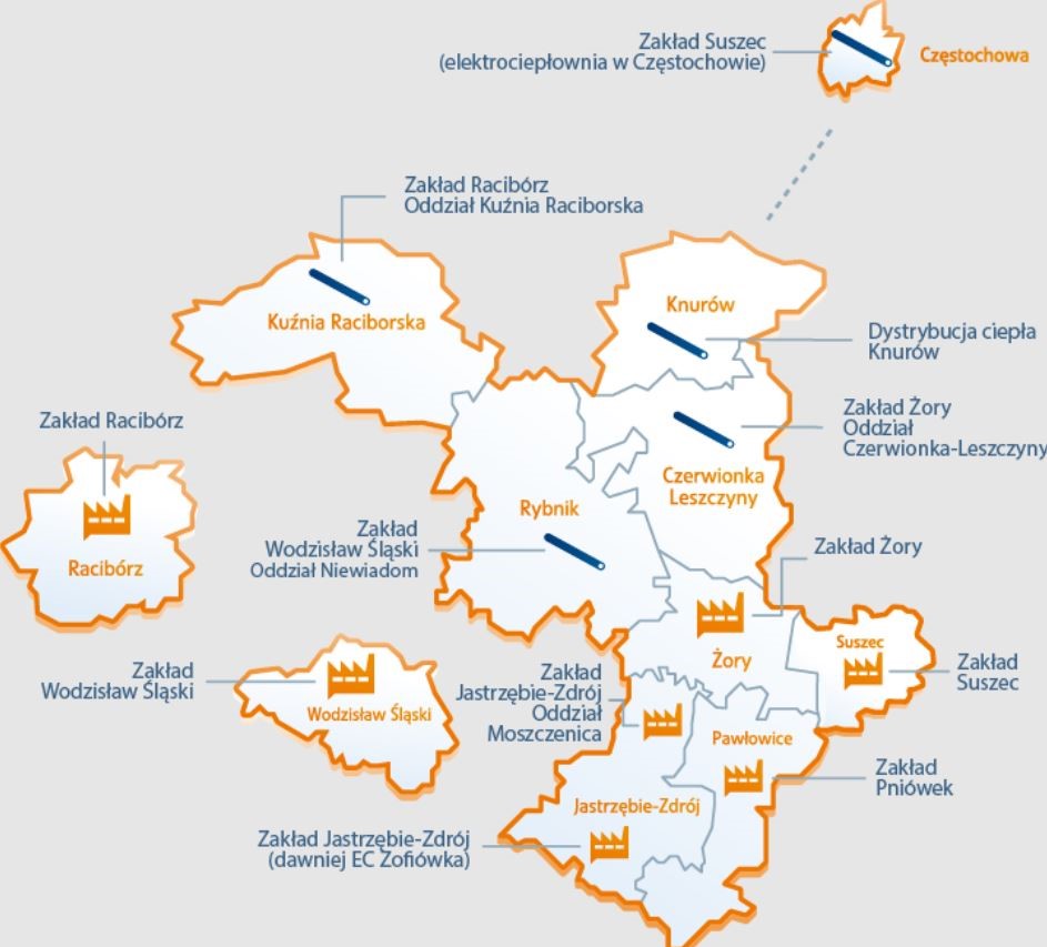 PGNiG Termika Energetyka Przemysłowa mapa
