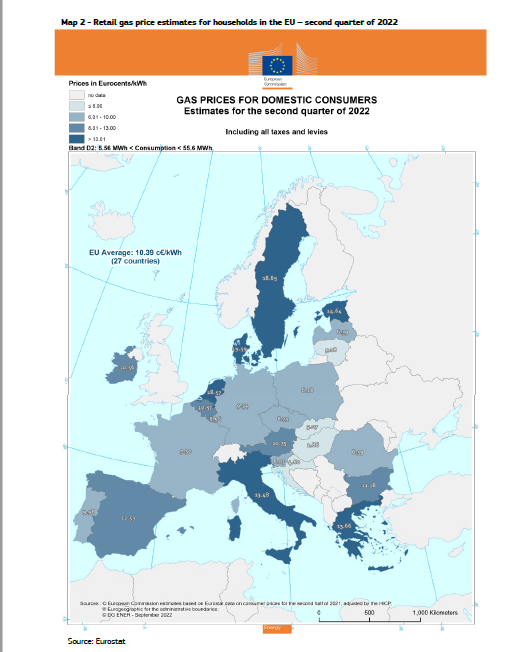 gaz ceny  ue  2022 sierpien