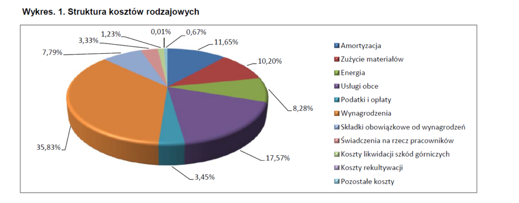 gornictwo koszty 2021 rok 