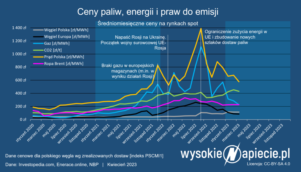 Ceny paliw, energii i praw do emisji 