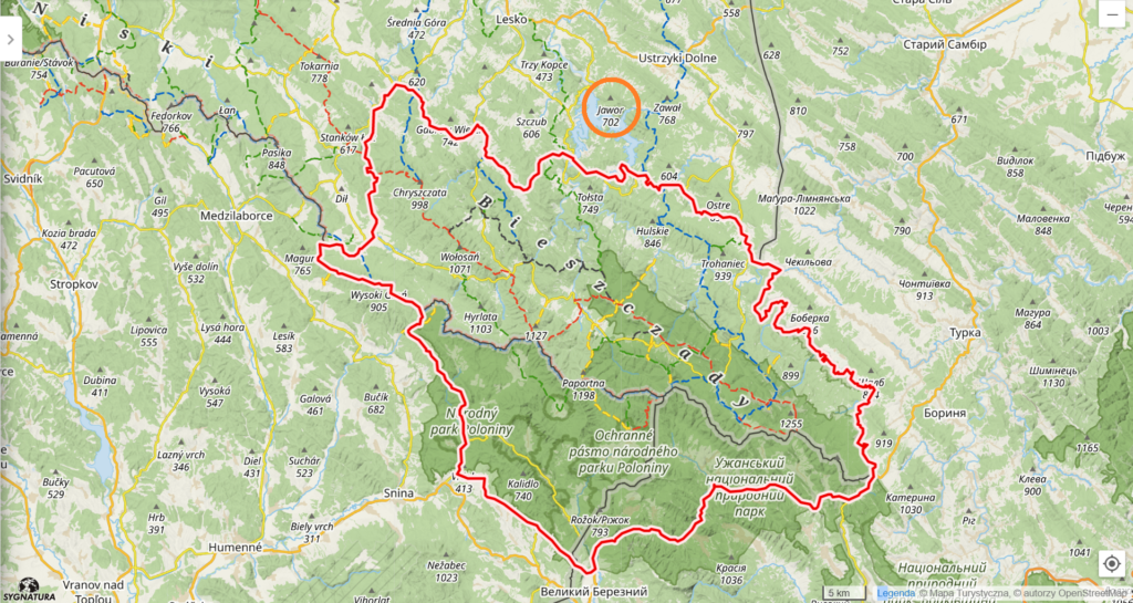 Mapa ESP Jawor Bieszczady 2