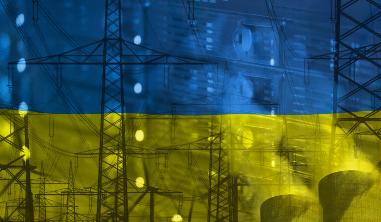 Ukraine Flag Technology Environment Concept