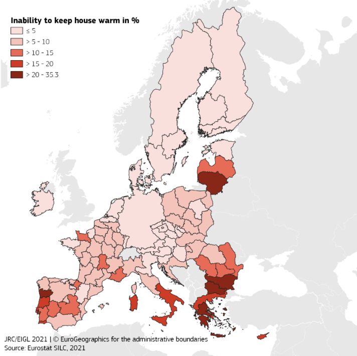 MapEnergyPoverty Source JRC elaboration on EU SILC