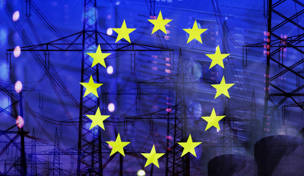 Europe Flag Technology Environment Concept