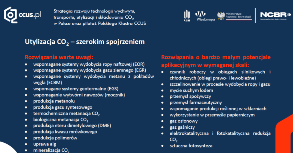Metody utylizacji wychwyconego CO2 wg AGH Paweł Gładysz  fot  CCUS