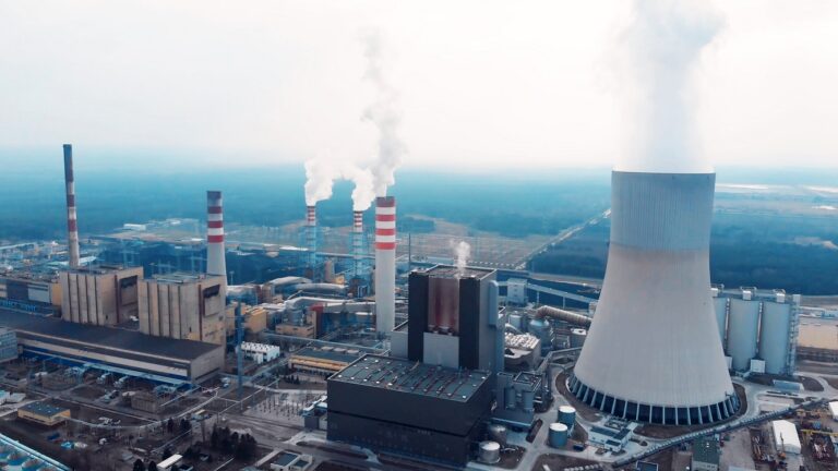 Aerial Establishing Shot Of The Kozienice Power Factory In Poland – Swierze Gorne