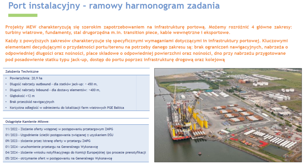 Port instalacyjny Gdańsk wg PGE Fot PGE
