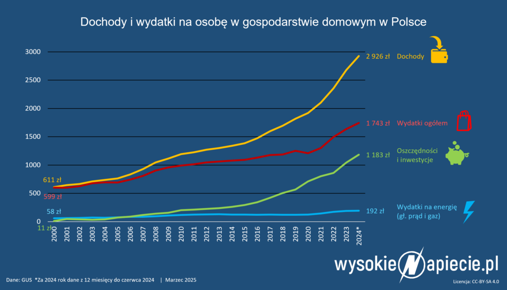 dochody budzety gospodarstw energia oszczednosci zmiany