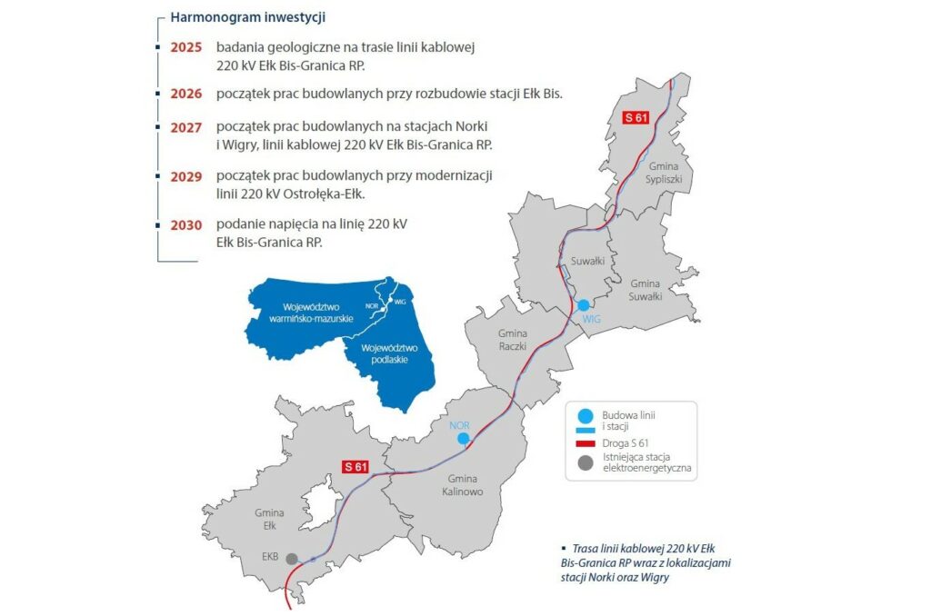 Planowany przebieg Harmony Link w Polsce oraz harmonogram inwestycji Fot PSE