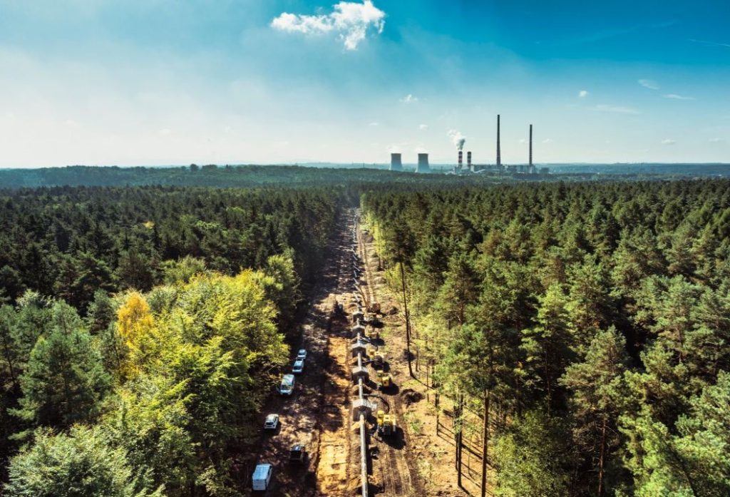 Budowa gazociągu Raciborz – Oświecim, fragment w okolicach Rybnika. Fot. Gaz-System