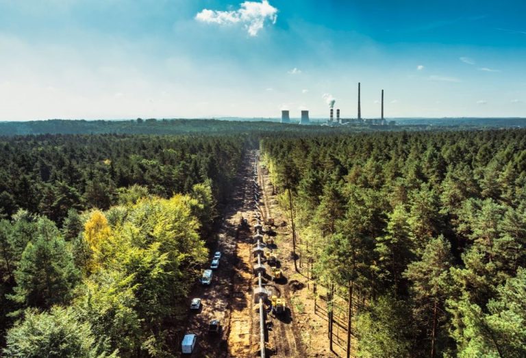 Budowa gazociągu Raciborz – Oświecim, fragment w okolicach Rybnika. Fot. Gaz-System