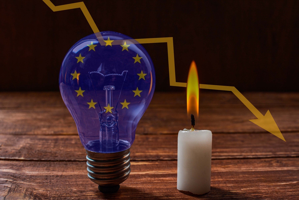 Energy crisis in the European Union – with copy space .